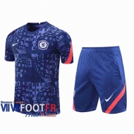 77footfr Survetement Foot T-shirt Chelsea bleu 2020 2021 TT114