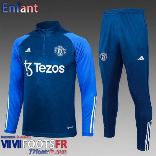 Survetement de Foot Manchester United bleu Enfant 2023 2024 C41