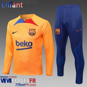 KIT: Survetement de Foot Barcelone jaune Enfant 2022 2023 TK475