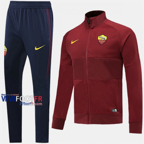 Aaa Qualité: Ensemble Veste Survetement Foot AS Rome Brown 2019-2020 Nouveau