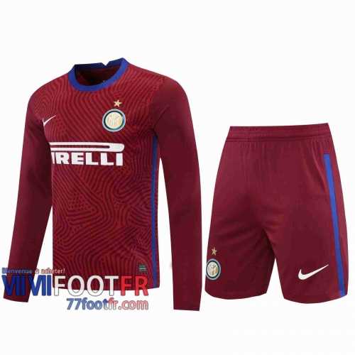 77footfr Maillots foot Inter Milan Gardiens de but Manche Longue Dark red 2020 2021