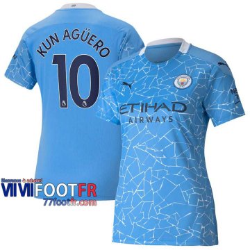 Maillot de foot Manchester City Sergio Agüero #10 Domicile Femme 2020 2021