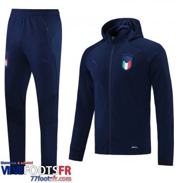 Veste Foot - Sweat A Capuche Italie Homme Bleu foncé 2021 2022 JK112