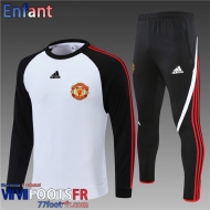 Survetement de Foot Manchester United blanc Enfant 21 22 TK191