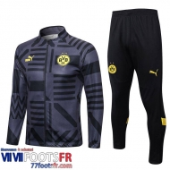 Veste Foot Dortmund gris-noir Homme 2022 2023 JK650