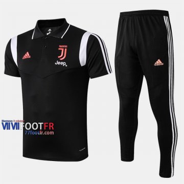 Ensemble De Polo Foot Juventus Turin Costume Manche Courte Belle Noir/Blanc 2019/2020 Nouveau