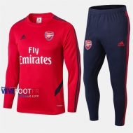 Acheter Ensemble Survetement Foot Arsenal FC Rouge Thai 2019-2020 Nouveau