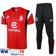Survetement T Shirt AC Milan rouge Homme 2023 2024 A125