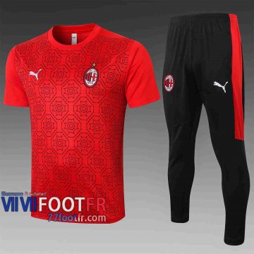 77footfr Survetement Foot T-shirt AC Milan rouge 2020 2021 TT69