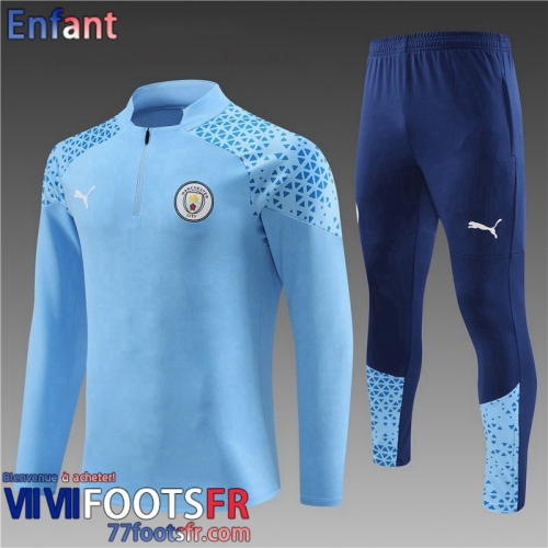 KIT: Survetement de Foot Manchester City bleu ciel Enfant 2023 2024 TK684