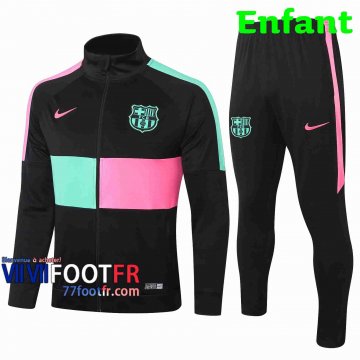 Survetement Foot Barcelone Enfant - Veste 2020 2021 noir Poitrine double couleur