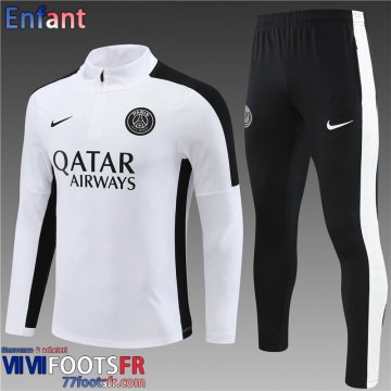 Survetement de Foot PSG Blanc Enfant 2023 2024 TK603