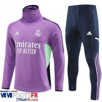 Survetement de Foot High Collar Real Madrid Violet Homme 2022 2023 TG716