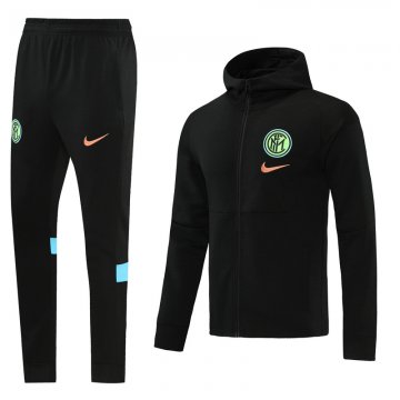 Boutique Veste Foot Inter Milan Avec Capuche Noir 2020/2021 Nouveau Promo