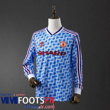 Retro Maillot De Foot Manchester United Exterieur Homme Manche Longue 90 92 FG851