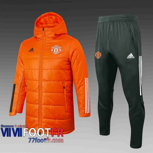 77footfr Doudoune Foot Manchester United Orange 2020 2021 H0025