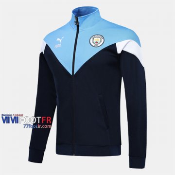 Magasins Veste Foot Manchester City Noir/Bleu 2019/2020 Nouveau Promo