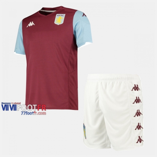 Ensemble Maillot Aston Villa Enfant Domicile 2019-2020 Personnalisé :77Footfr