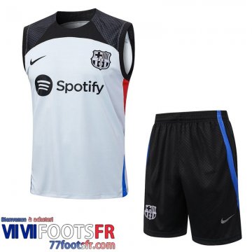 Survetement Sans manches Barcelone Blanc Homme 2023 2024 TG950