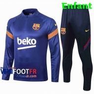 Survetement Foot Barcelone Enfant 2020 2021 Bleu clair