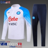 KIT: Survetement de Foot Naples Blanc Enfant 2023 2024 TK701