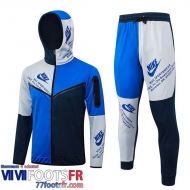 Veste Foot - Sweat A Capuche Sport bleu Noir Homme 2023 2024 JK783