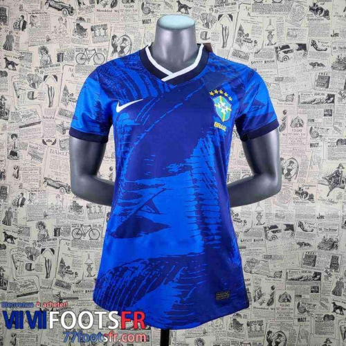 Maillot De Foot Bresil Bleu Femme 2022 2023 AW34