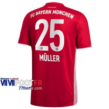 Maillot de foot Bayern Munich Thomas Müller #25 Domicile Enfant 2020 2021