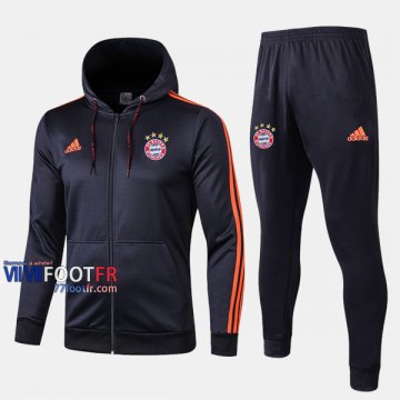 Meilleur Ensemble Veste A Capuche Survetement Foot Bayern Munich Bleu Fonce Thai 2019/2020 Nouveau