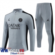 Survetement de Foot PSG gris Homme 2023 2024 TG812