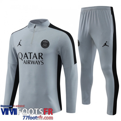 Survetement de Foot PSG gris Homme 2023 2024 TG812