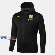 Magasins Veste Foot Coupe-Vent Dortmund Bvb Noir 2019/2020 Nouveau Promo