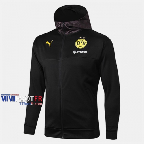 Magasins Veste Foot Coupe-Vent Dortmund Bvb Noir 2019/2020 Nouveau Promo