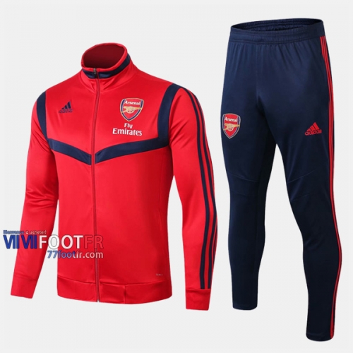 Meilleur Ensemble Veste Survetement Foot Arsenal FC Rouge Slim 2019/2020 Nouveau