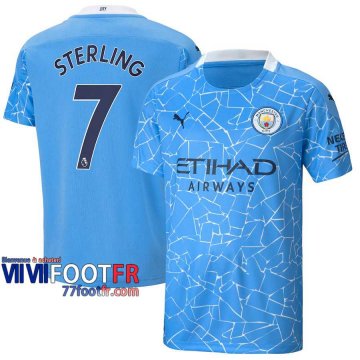 Maillot de foot Manchester City Raheem Sterling #7 Domicile 2020 2021
