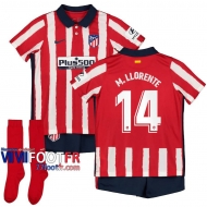 Maillot de foot Atletico Madrid M. Llorente #14 Domicile Enfant 2020 2021