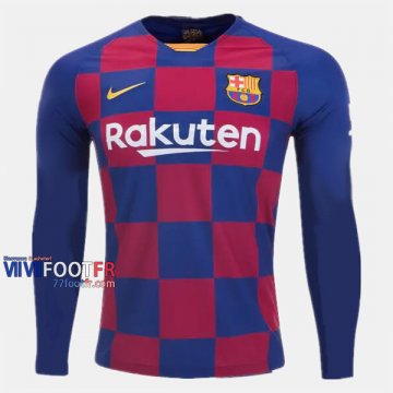 Nouveau Flocage Maillot Foot Barcelone FC Manche Longue Homme Domicile 2019-2020 Personnalise :77Footfr