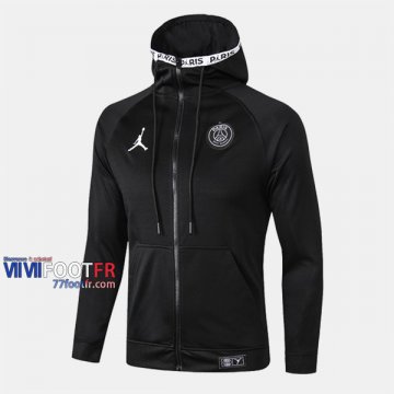 Magasins Veste Foot Coupe-Vent PSG Paris Jordan Noir 2019/2020 Nouveau Promo