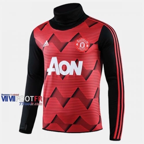 Le Nouveau Meilleur Sweatshirt Foot Manchester United Col Haut Rouge 2019-2020