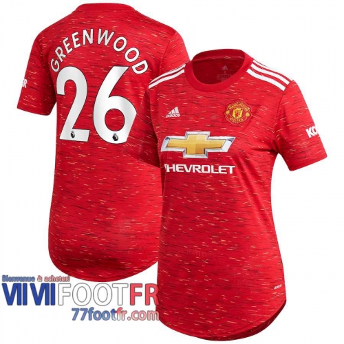 Maillot de foot Manchester United Mason Greenwood #26 Domicile Femme 2020 2021