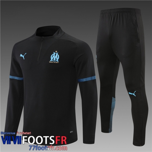 Survetement de Foot Olympique Marseille le noir Enfant 21 22 TK135