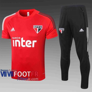 77footfr Survetement Foot T-shirt Sao Paulo rouge 2020 2021 TT07