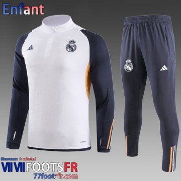 Survetement de Foot Real Madrid Blanc Enfant 2023 2024 C62