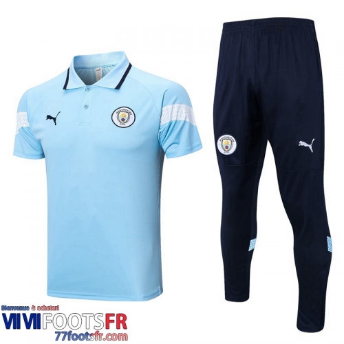 Polo foot Manchester City bleu clair Homme 2022 2023 PL628