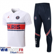 Polo foot PSG blanche Homme 2021 2022 PL276