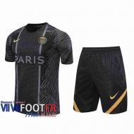 77footfr Survetement Foot T-shirt Paris noir 2020 2021 TT75