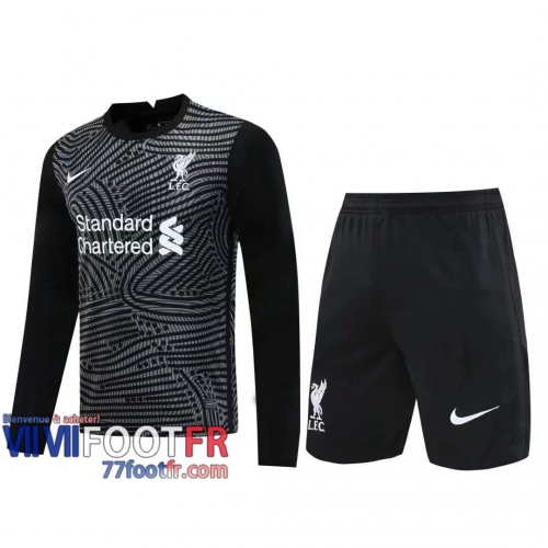 77footfr Maillots foot Liverpool Gardiens de but Manche Longue black 2020 2021