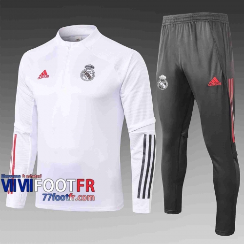 Survetement Foot Real Madrid 2020 2021 blanc Grande taille