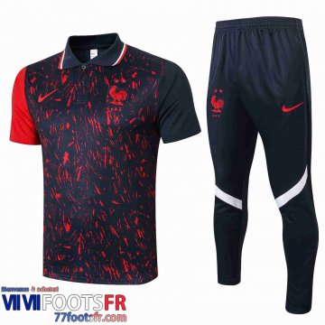 Polo foot France Homme Noir rouge 2021 2022 PL100