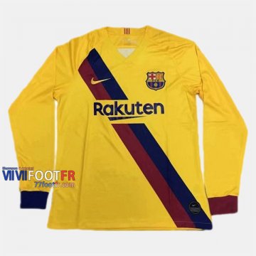 Nouveau Flocage Maillot Foot Barcelone Manche Longue Homme Exterieur 2019-2020 Personnalisé :77Footfr